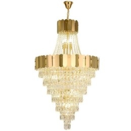 Lampă suspendată conică din cristal european