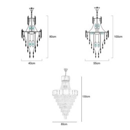 Lampă suspendată conică din cristal european