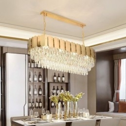Plafoniera ovală de lux din cristal