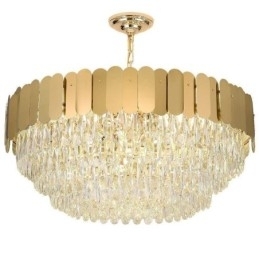 Plafoniera rotundă de cristal suspendată modernă