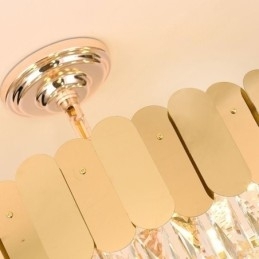 Plafoniera rotundă de cristal suspendată modernă
