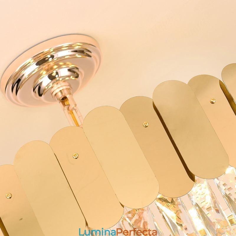 Plafoniera rotundă de cristal suspendată modernă