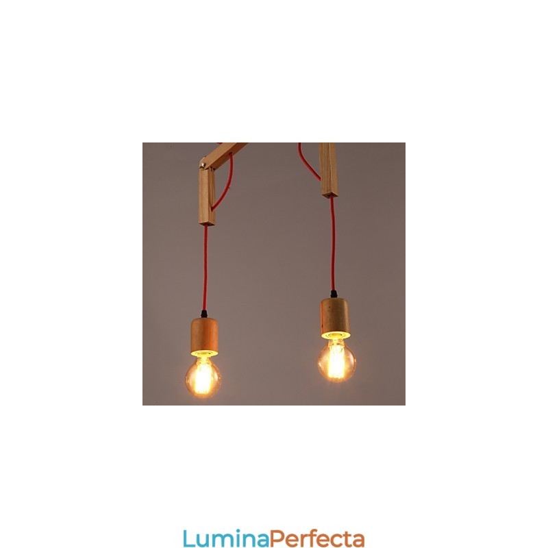 Candelabru stil mini modern contemporan din lemn de bambus