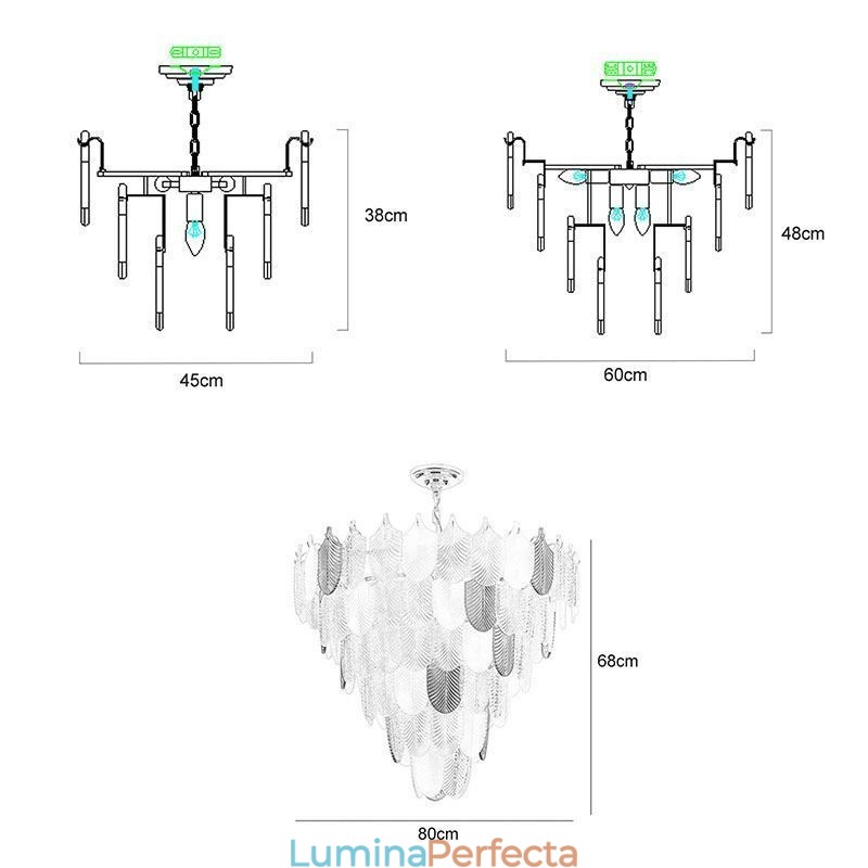 Crystal Elegant Leaf Pendant Pendant Plafonnier