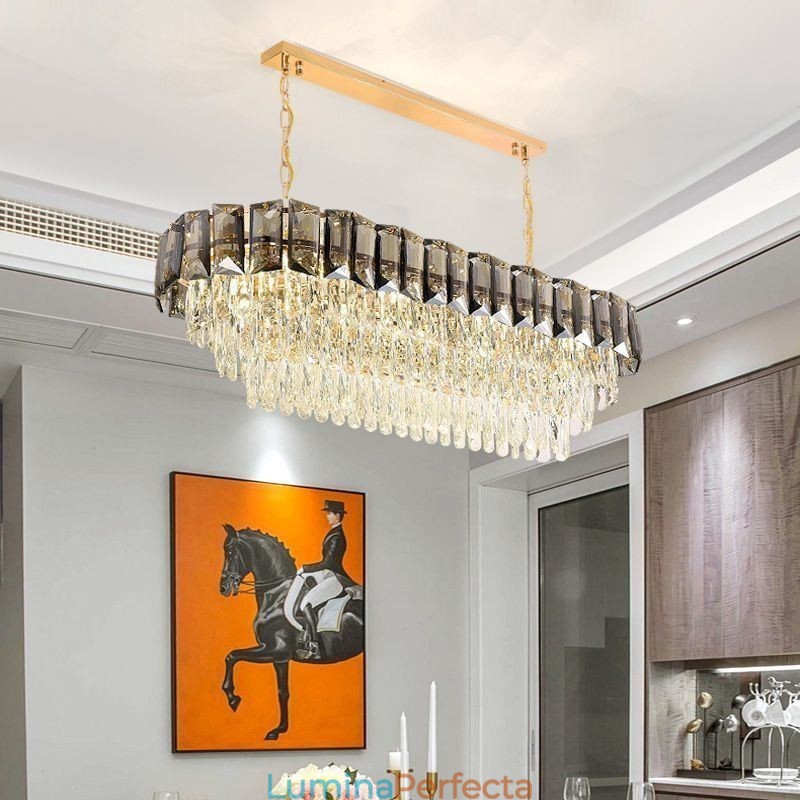 Lampă suspendată cu cristal K9 Lampă suspendată ovală de lux