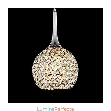 Candelabru contemporan modern din metal cromat din cristal