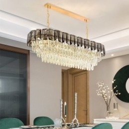 Lampă suspendată cu cristal K9 Lampă suspendată ovală de lux