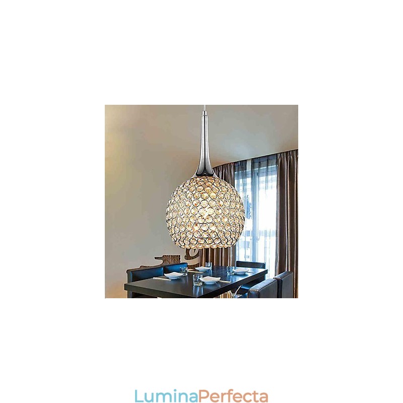 Candelabru contemporan modern din metal cromat din cristal