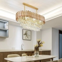 Plafoniera ovală de lux modernă din cristal