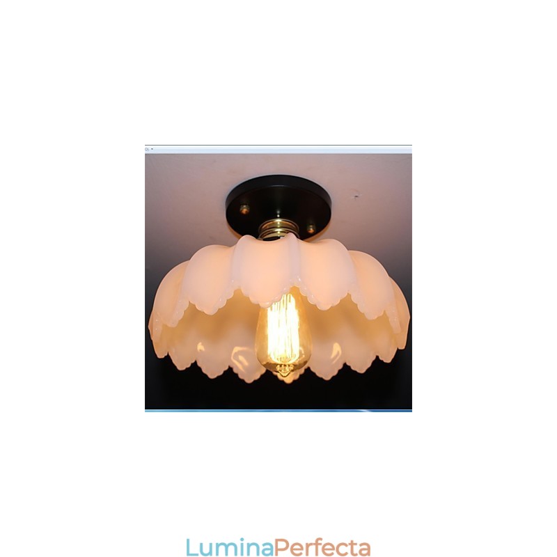 Plafoniera cu 1 cap Lotus din sticla imitatie de jad
