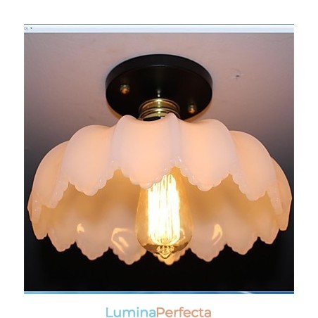 Plafoniera cu 1 cap Lotus din sticla imitatie de jad Plafoniera cu 1 cap Lotus din sticla imitatie de jad