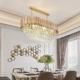 Plafoniera ovală de lux modernă din cristal