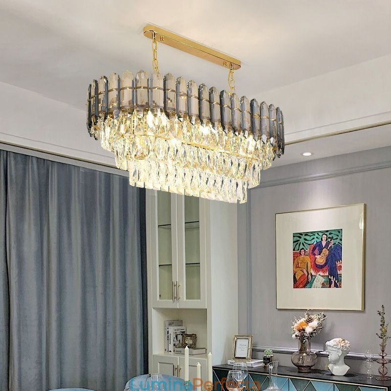 Plafoniera ovală de lux modernă din cristal