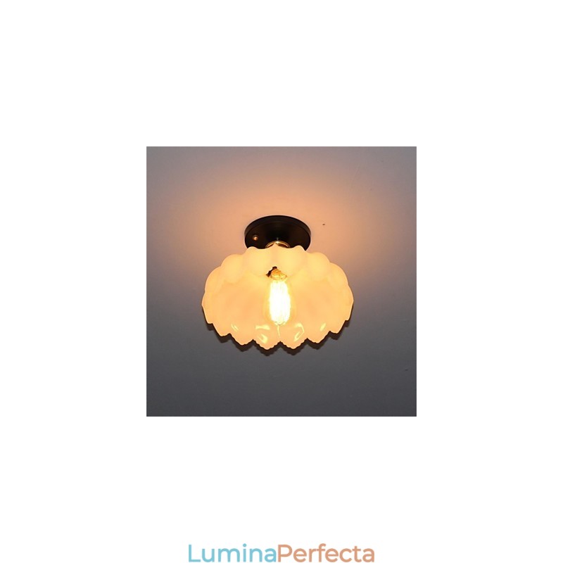 Plafoniera cu 1 cap Lotus din sticla imitatie de jad