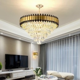 Lumină suspendată din cristal de lux Plafon rotund