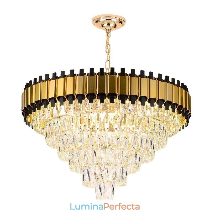 Lumină suspendată din cristal de lux Plafon rotund
