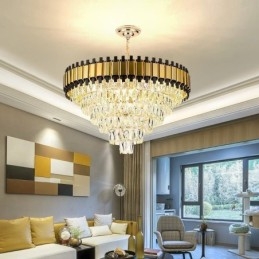 Lumină suspendată din cristal de lux Plafon rotund