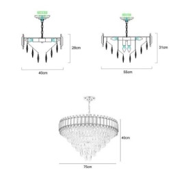 Lumină suspendată din cristal de lux Plafon rotund