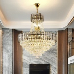 Lampă suspendată modernă din cristal auriu