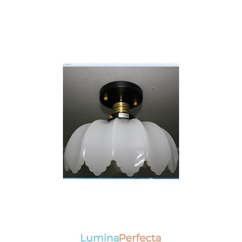 Plafoniera cu 1 cap Lotus din sticla imitatie de jad