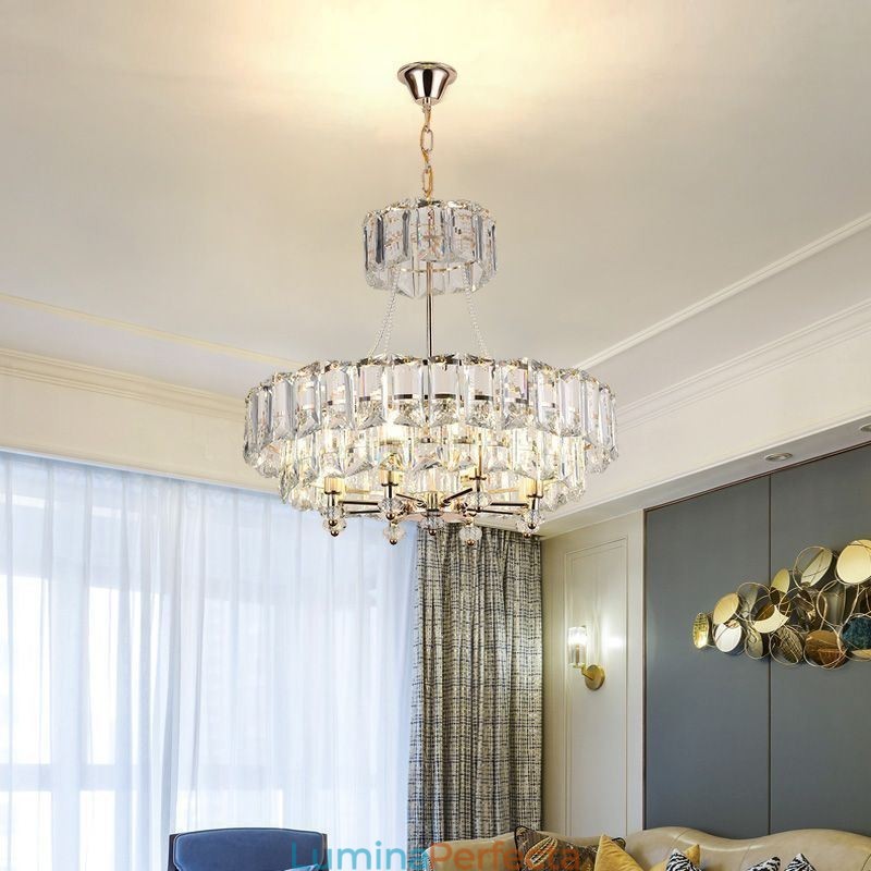 Lampă suspendată din cristal alb Plafoniere moderne Lumini suspendate