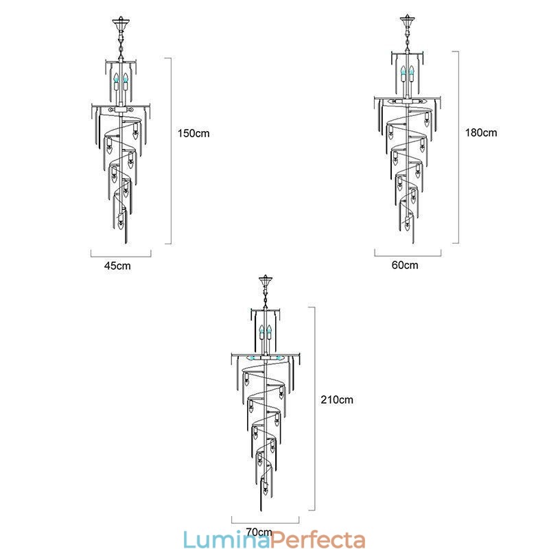 Lampă suspendată de lux Lampă suspendată mare 12 16 18 Lumini