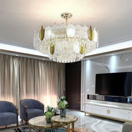 Plafoniera de lux Leaf Pendant din cristal Plafoniera de lux Leaf Pendant din cristal