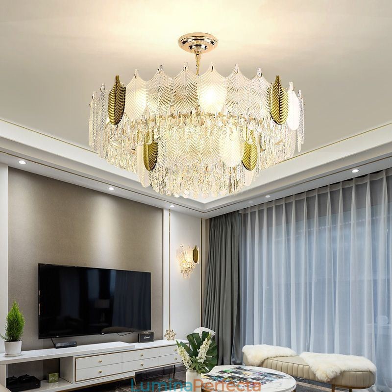 Plafoniera de lux Leaf Pendant din cristal