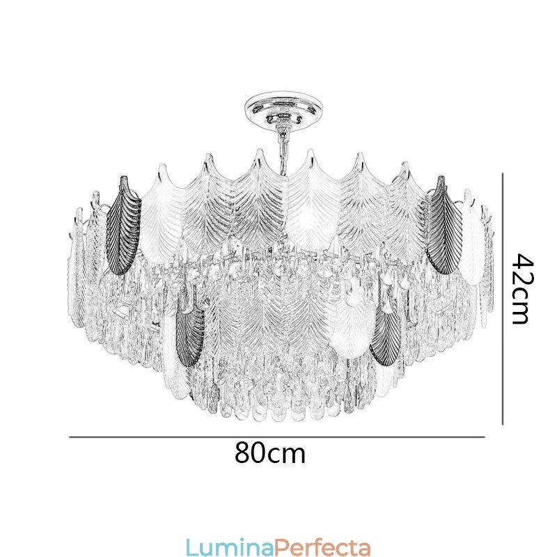 Plafoniera de lux Leaf Pendant din cristal
