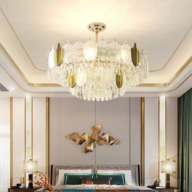 Plafoniera de lux Leaf Pendant din cristal