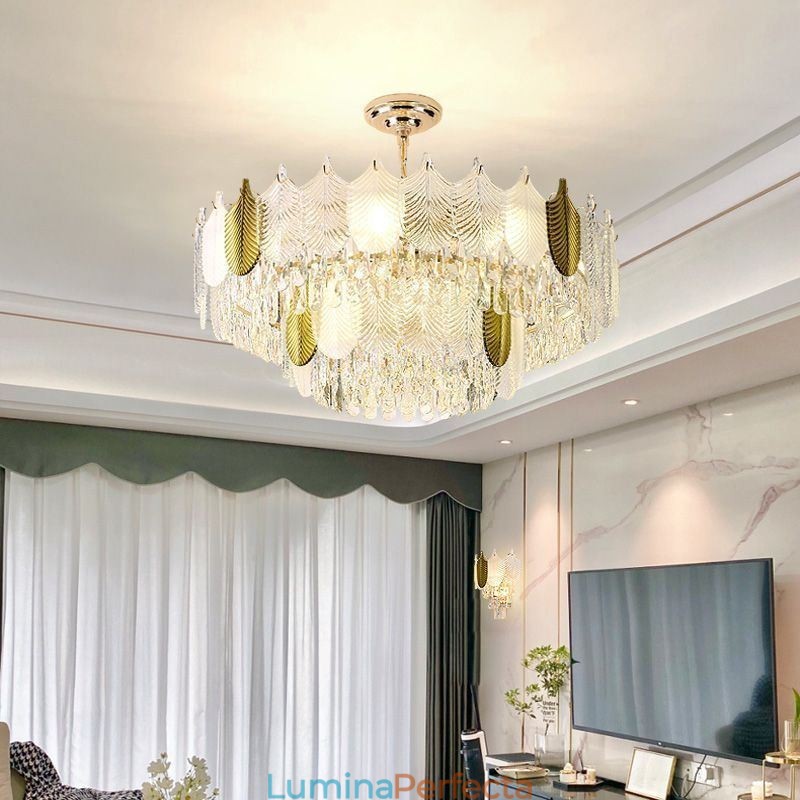 Plafoniera de lux Leaf Pendant din cristal