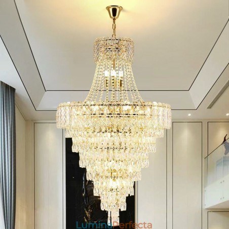 Plafoniera conică modernă, elegantă, din cristal Plafoniera conică modernă, elegantă, din cristal