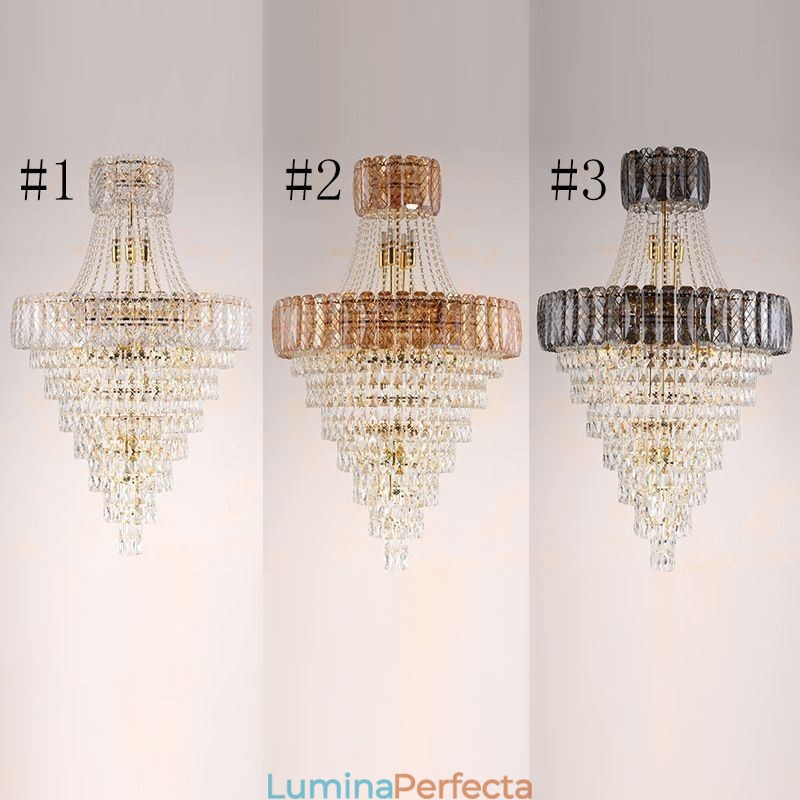 Plafoniera conică modernă, elegantă, din cristal
