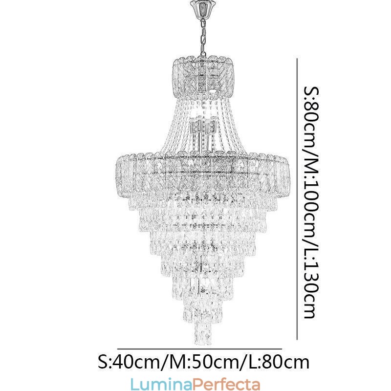 Plafoniera conică modernă, elegantă, din cristal