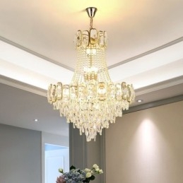 Lumină suspendată modernă din cristal Corp de iluminat rotund de tavan