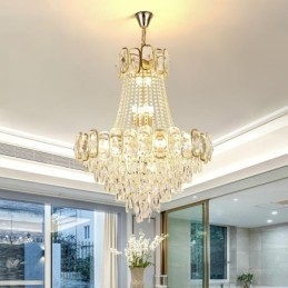 Lumină suspendată modernă din cristal Corp de iluminat rotund de tavan