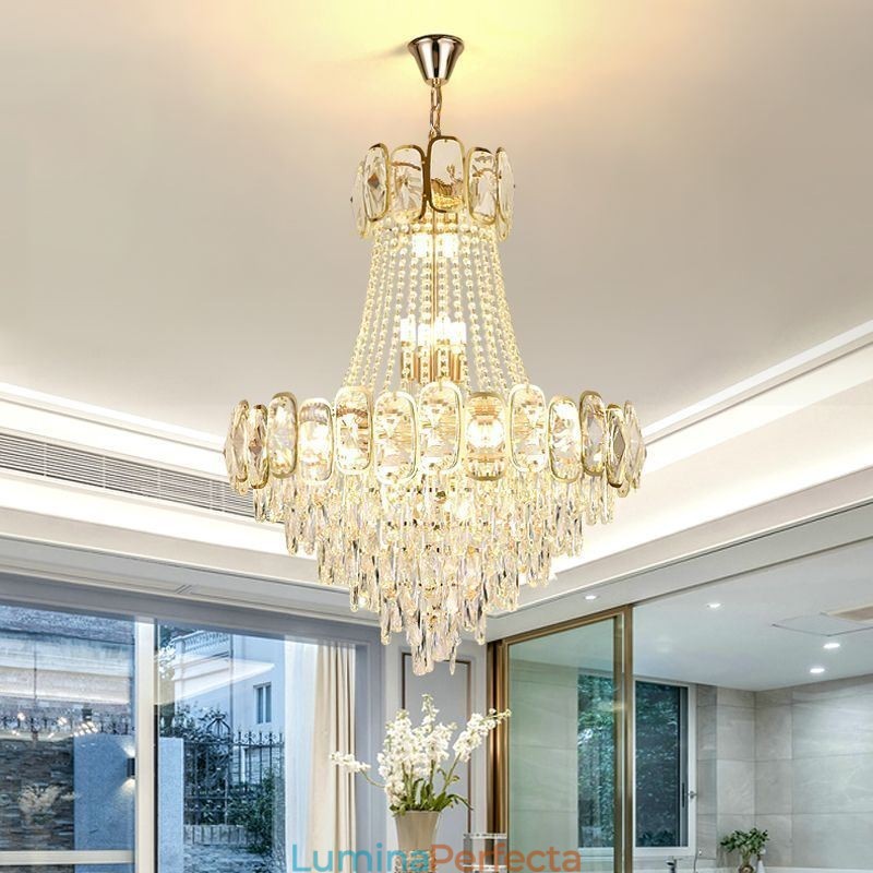 Lumină suspendată modernă din cristal Corp de iluminat rotund de tavan