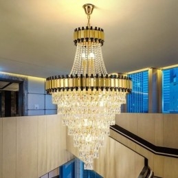 Lumină suspendată din aur de lux Plafoniera din cristal