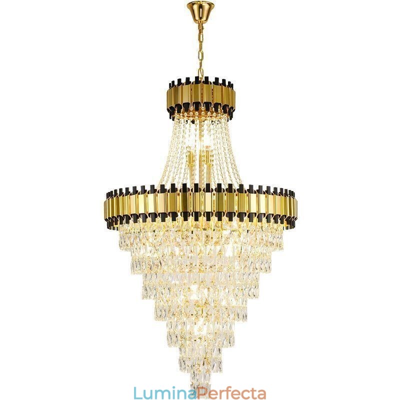 Lumină suspendată din aur de lux Plafoniera din cristal