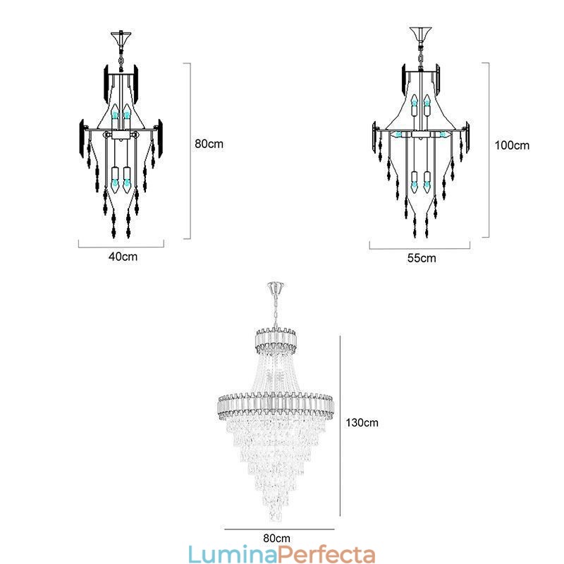 Lumină suspendată din aur de lux Plafoniera din cristal