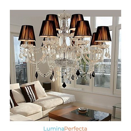 Candelabru elegant din cristal cu 12 lumini Candelabru elegant din cristal cu 12 lumini