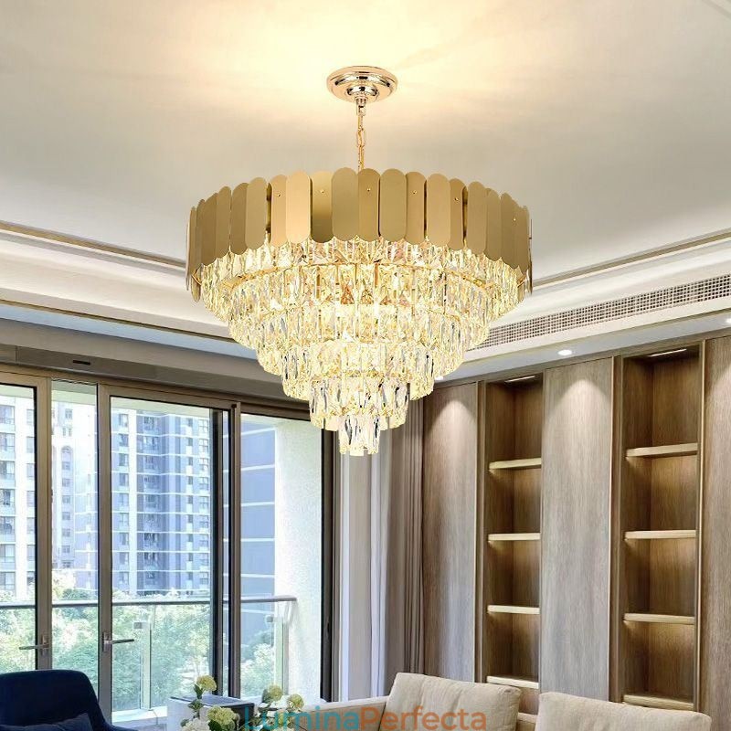 Lampă de tavan conică modernă elegantă din cristal