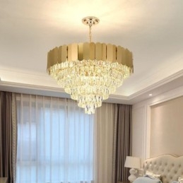 Lampă de tavan conică modernă elegantă din cristal