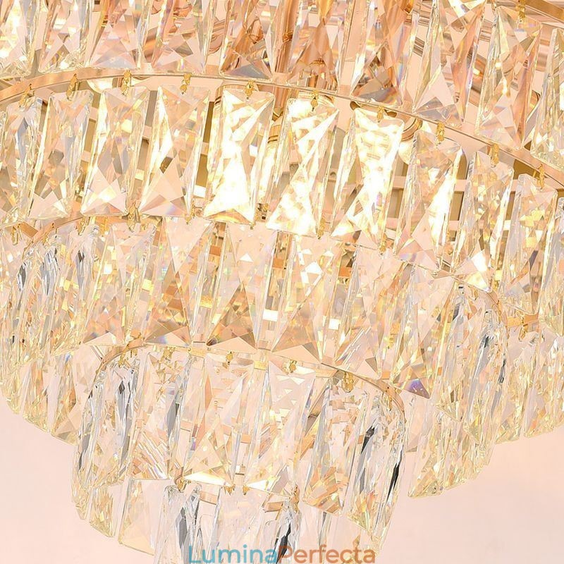 Lampă de tavan conică modernă elegantă din cristal