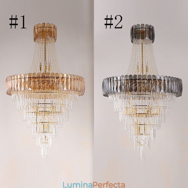 Plafoniera conică din cristal elegantă europeană