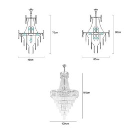 Plafoniera conică din cristal elegantă europeană