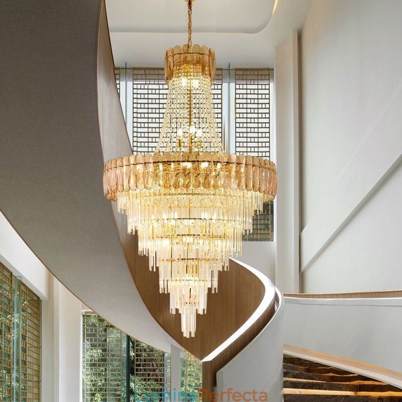 Plafoniera conică din cristal elegantă europeană