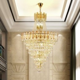 Lampă suspendată modernă, elegantă, din cristal, suspendată conică