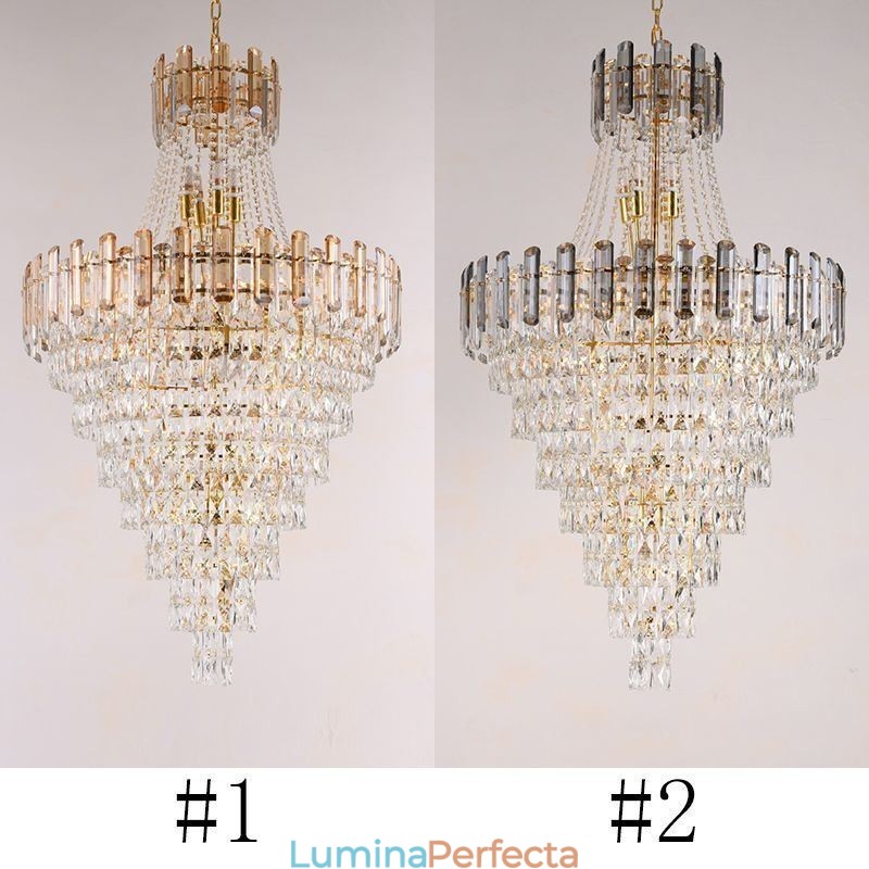 Lampă suspendată modernă, elegantă, din cristal, suspendată conică