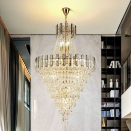 Lampă suspendată modernă, elegantă, din cristal, suspendată conică